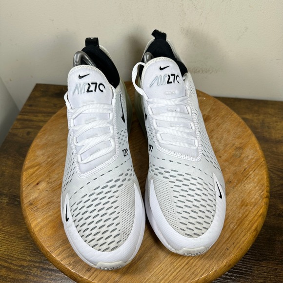 Nike Air Max 270 Mens US 10 White Black Running Casual Sneakers AH8050-100 - Picture 5 of 8